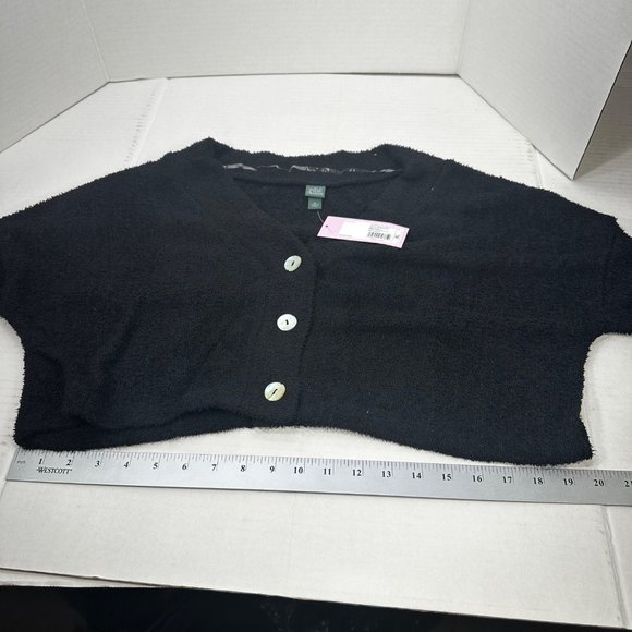 2 Piece Wild Fable Women's XL Black Crop Sweater And Light Blue Ribbed T-Shirt - Picture 10 of 16